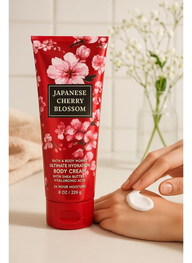 باث آند بودي وركس كريم الجسم المرطب الفائق برائحة زهر الكرز الياباني من باث آند بودي وركس، 226 غرام / 8 أونصة - يحتوي على الصبار وزبدة الشيا وزبدة الكاكاو، لترطيب يدوم 24 ساعة - Image 2